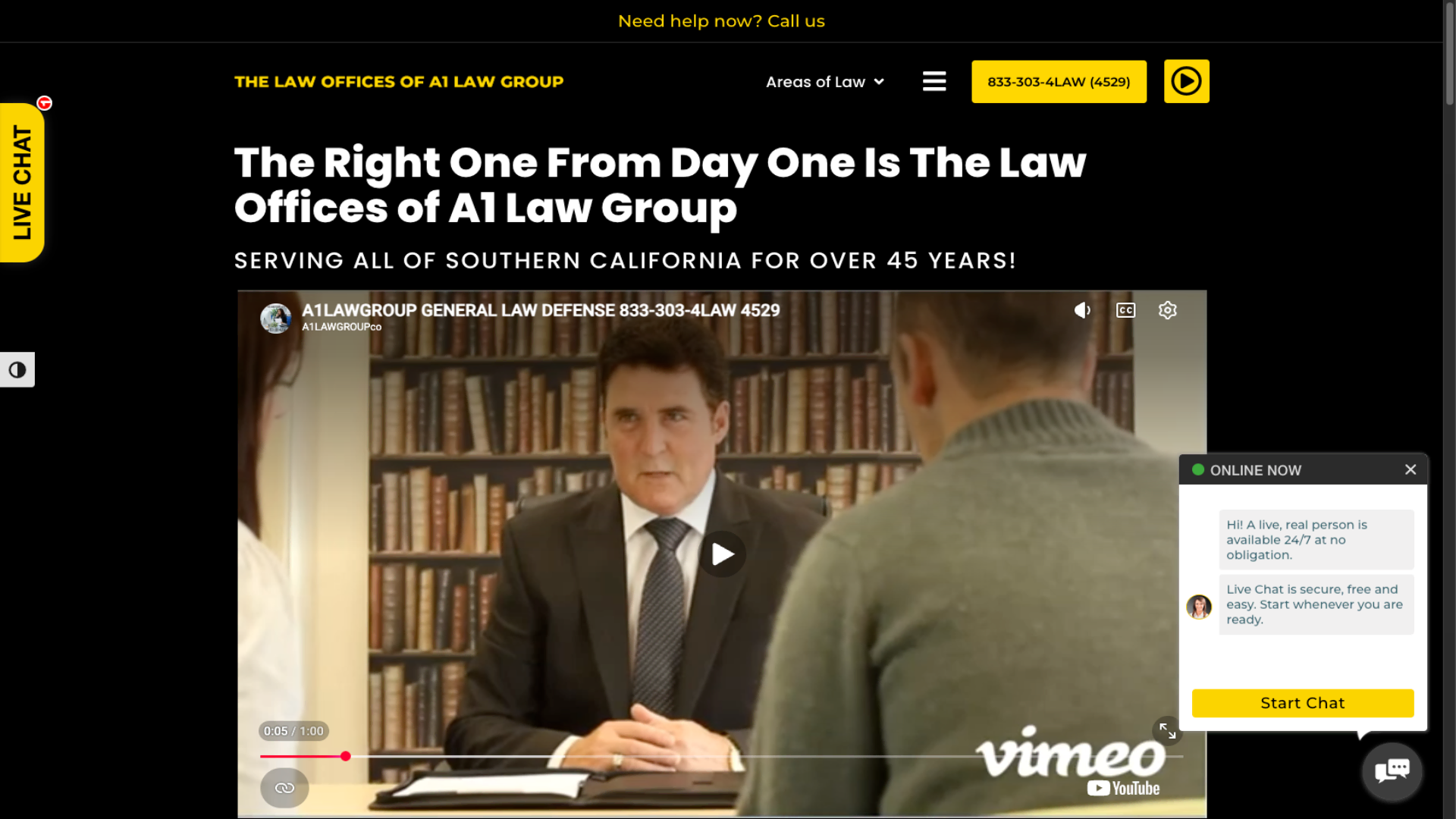 A1 Law Group website