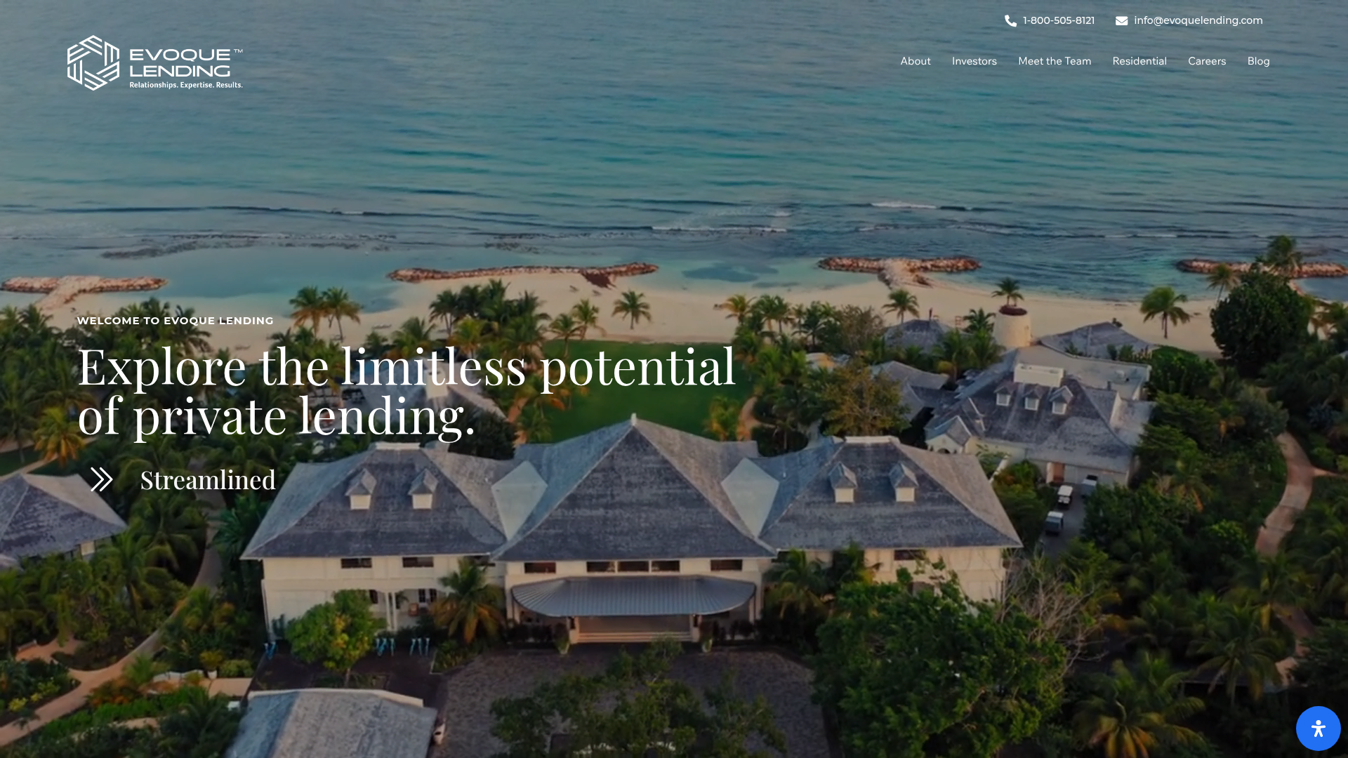 Evoque Lending website