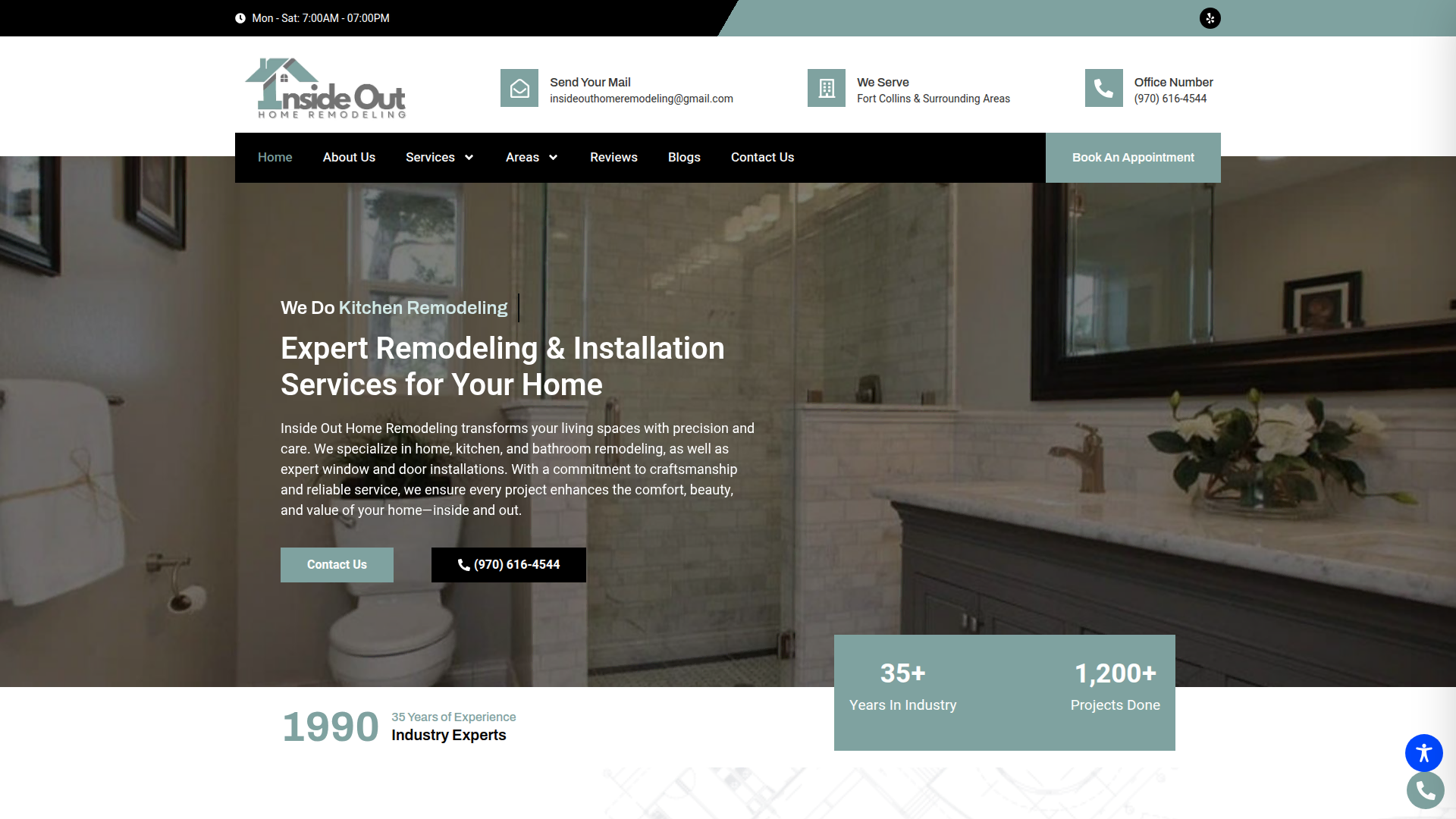Inside Out Home Remodeling website