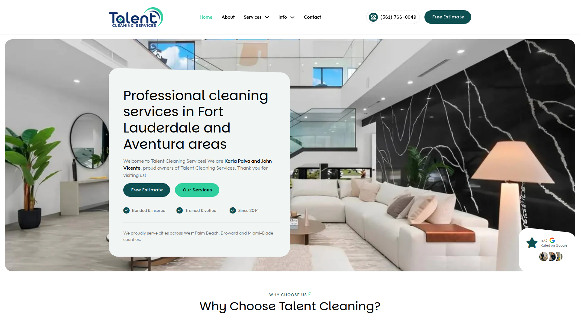 Talent Cleaning website