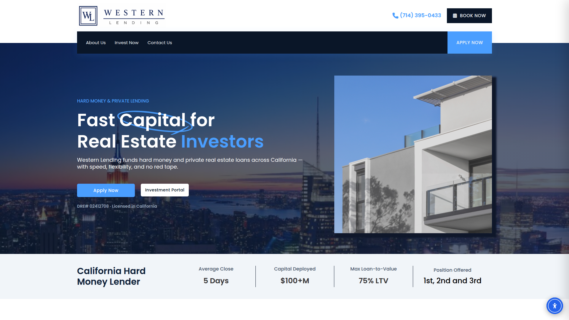 Western Lending website