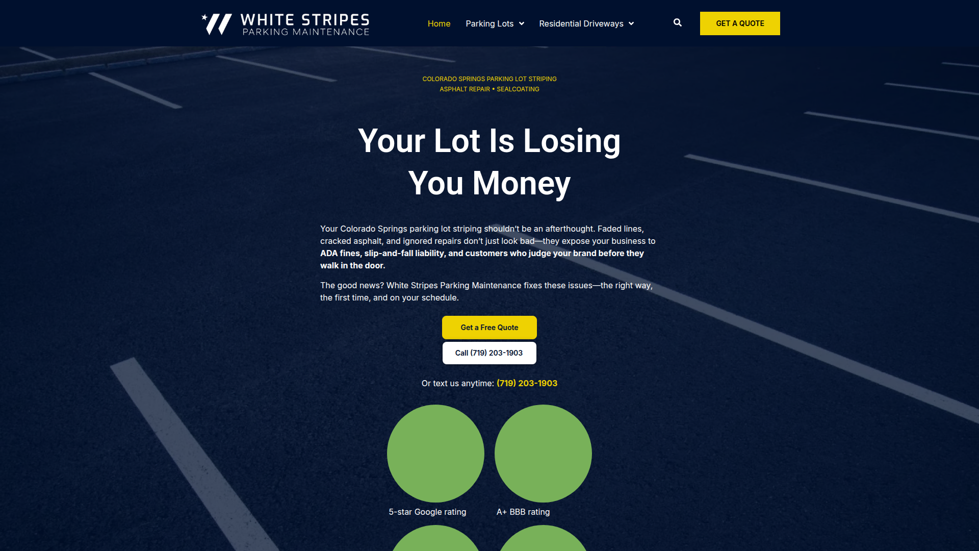 White Stripes Parking website